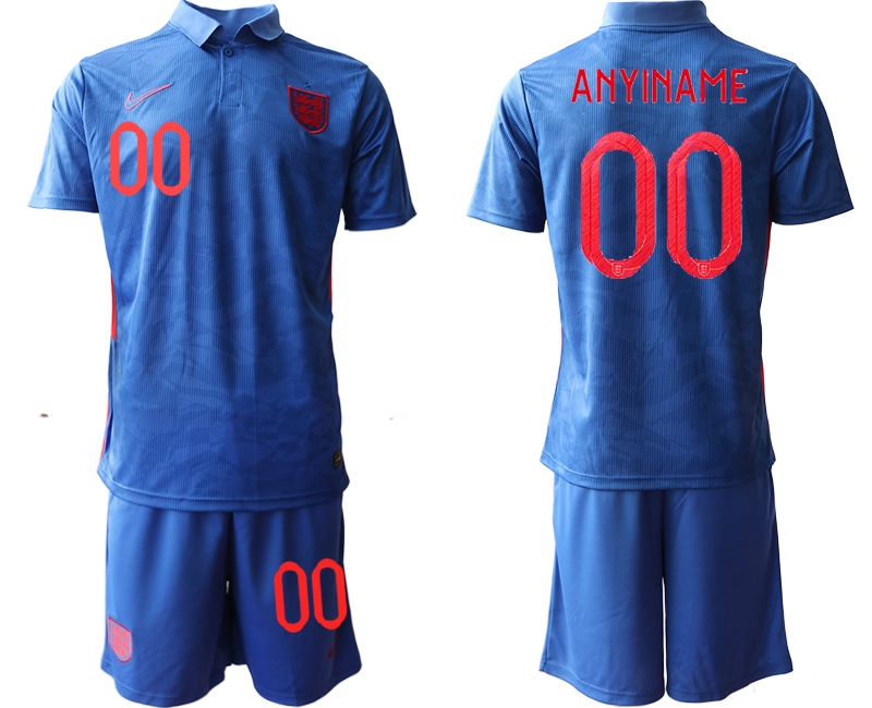 Men 2021 European Cup England away blue customized Soccer Jersey->england jersey->Soccer Country Jersey